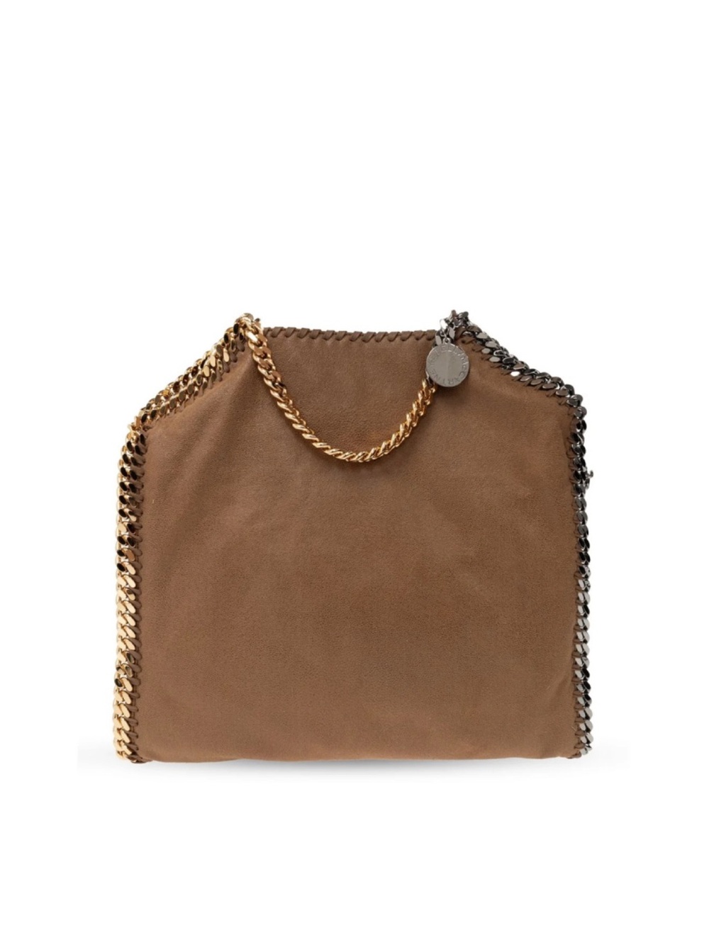 Stella McCartney Tan Falabella Tote with Mixed Metal Chain Trim